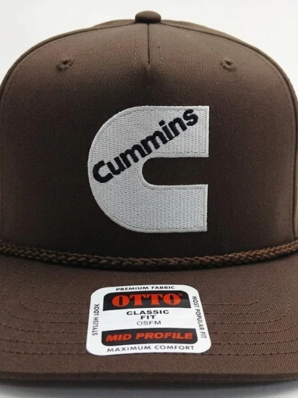 Cummins Diesel Turbo Logo Embroidered Brown OTTO Rope Hat Snapback Cap New Engin
